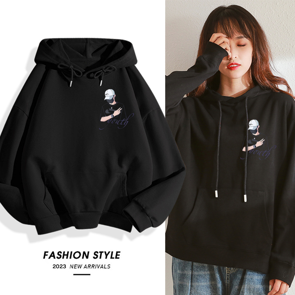 L336B   เสื้อฮู้ดลายแฟชั่นสวยน่ารัก.เสื้อแขนยาว.มี7สีหลายไซส์(S-3XL)