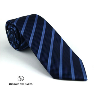 Giorgio Del Sarto Necktie 7.5 cm Blue with Fabric Texture เนคไทสีน้ำเงินมีเท็กเจอร์