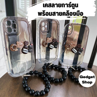 เคสลายการ์ตูน พร้อมสายคล้องมือ สำหรับ iPhone 14|14ProMax|13ProMax|13pro|12ProMax|12Pro|12|11proMax|11|XR|X|7Plus