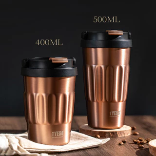 Tyeso แก้วกาแฟ แก้วเก็บอุณหภูมิ แก้วสแตนเลส304 400ml/500ml ของแท้100%