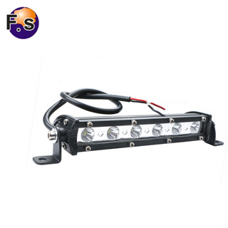 FS ไฟสปอร์ตไลท์ยี่ห้อFS ไฟสปอร์ตไลท์รถยนต์ มอเตอร์ไซค์ 6LED 18W ยาว 7นิ้ว LED SPOT BEAM US 12V-24V