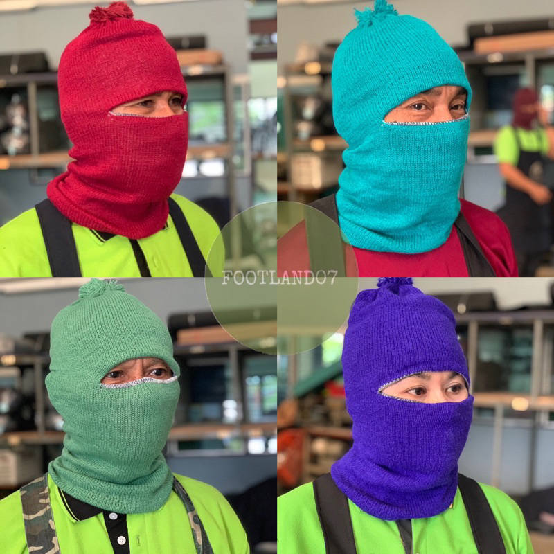 หมวกโม่งไหมพรม ใส่ได้2ด้าน ระบายอากาศได้ดี (คละสี) คลุมหน้า