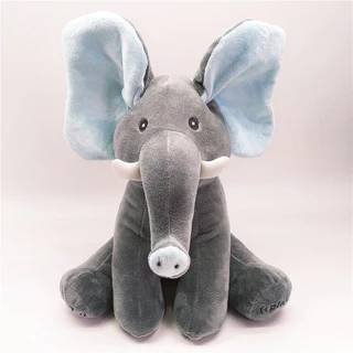 happy_toyตุ๊กตาช้างจ๊ะเอ๋ เพลงไทย เพลงอังกฤษ พูดตามได้ มีให้เลือก 2ระบบ ระบบใส่ถ่านกับระบบชาร์จ เปิดตาปิดตาทุกเพศทุกวัย