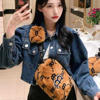 ของแท้💯MLB Dia Monogram Fur Cross Bag พร้อมส่ง