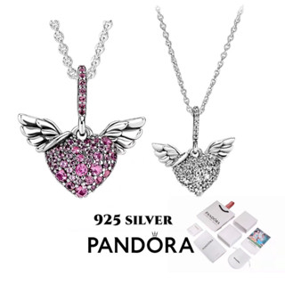 （พร้อมส่งทีไทย)Pandora สร้อยคอ Angel Wings ของแท100%สีเงินแท้ PandoraPandora ปีกของเทวดา