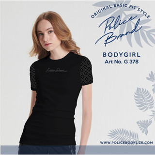 เสื้อคอกลม Police Bodygirl เสื้อทรงพอดีตัว G378