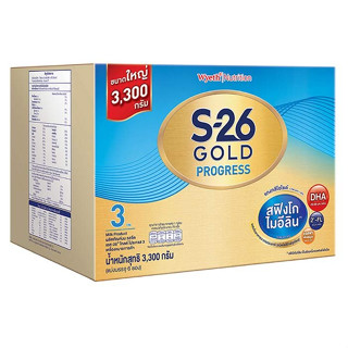 S26 Gold Progress 3300 กรัม exp.29/6/2024 นมผง เอส-26 โกลด์ โปรเกรส สูตร 3 3300 กรัม s-26