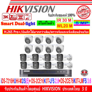 Hikvision ชุดกล้องวงจรปิด 5MP รุ่น DS-2CE16K0T-LFS 2.8mm(8)+DS-2CE76K0T-LMFS2.8//3.6(8)+DVRรุ่น iDS-7216HUHI-M2/S(E)(1)