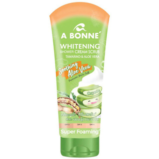 A BONNE WHITENING SHOWER CREAM SCRUB TAMARIND AND ALOE VERA 350g เอบอนเน่ อาบน้ำสครับผิวกายสูตรมะขามผสมอโลเวร่า 350กรัม