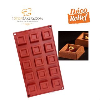 Deco Relief D104 Savarin Square Silicone Mould 3.5x3.5 cm. NR.15 (SM225)/พิมพ์ซิลิโคนสี่เหลี่ยมซาวาริน