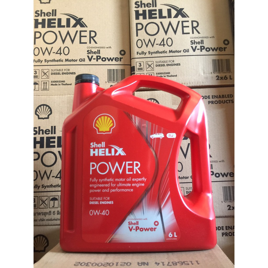(ของแท้) Shell Helix Power OW-40 น้ำมันเครื่องสังเคราะห์แท้ Helix Power ดีเซล 0W-40 (6 ลิตร) รุ่น Top สุด ของเชลล์