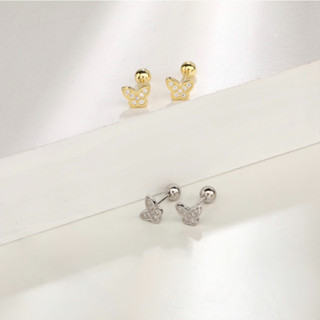 233-littlegirl gifts-Butterfly diamond Piercing silver s925 จิวเงินแท้s925 (ราคาต่อชิ้น)