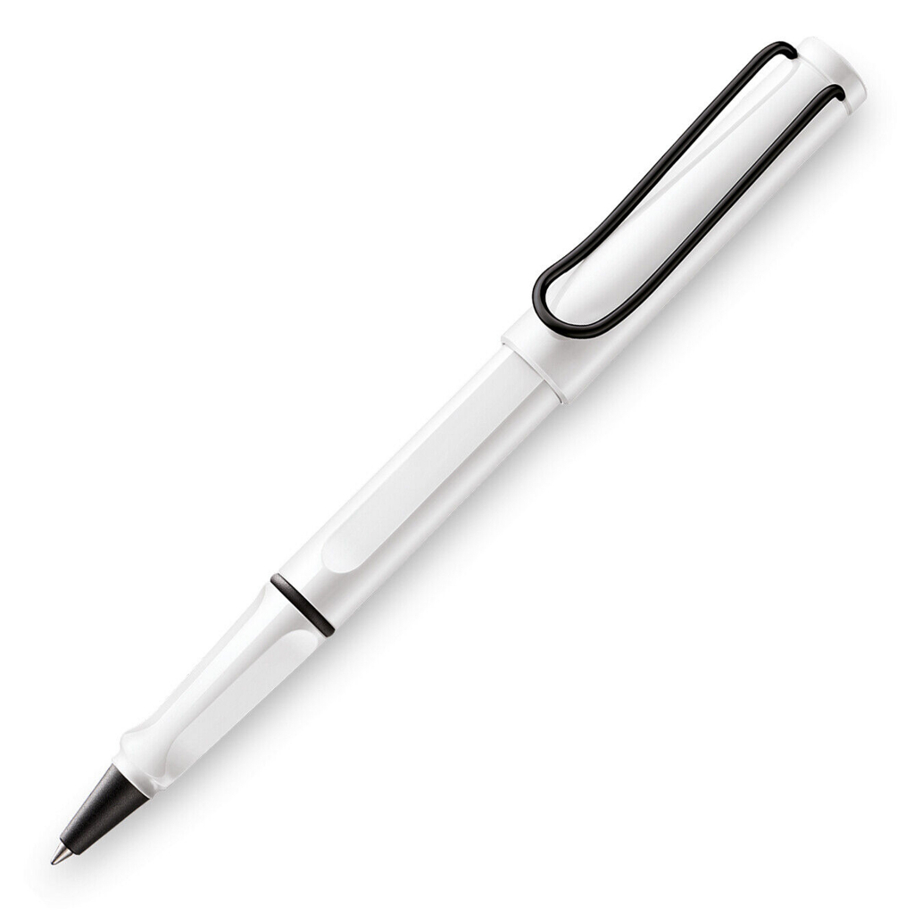 LAMY safari retro white & black rollerball pen (ปากกาลามี่ ด้ามสีขาวคลิปสีดำ)