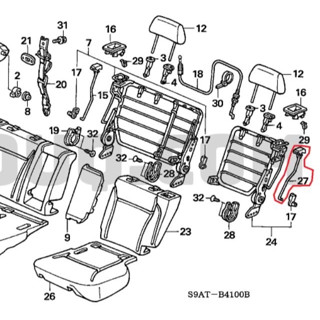 ตัวล็อคเบาะหลัง ตัวเอนเบาะหลัง ตัวปรับเบาะหลัง Honda CRV G2 (2002-06) แท้เบิกศูนย์