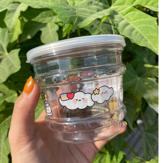 พร้อมส่ง   กระปุกออมสิน ถังโอ๊คจิ๋ว แถมสติ๊กเกอร์3ใบ