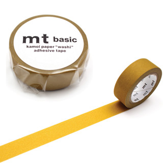 mt masking tape matte mustard (MT01P528) / เทปตกแต่งวาชิ สีเหลืองมัสตาร์ดด้าน แบรนด์ KAMOI mt masking tape ประเทศญี่ปุ่น