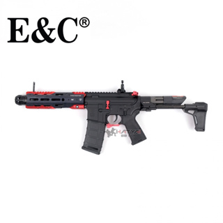 E&amp;C 337 RED S2 (QD1.0) GRIDLOK 8.5” PDW AEG ระบบไฟฟ้า แถมลูกบีบี ~ 1,000 นัด เป้ากระดาษ ,ของเล่นบีบีกัน