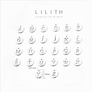 Lilith - Charms Clip-on  Alphabet A-Z Stainless Steel ชาร์ม ห้อยกับกำไล จี้วงกลม อักษร A-Z สแตนเลสแท้