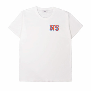 เสื้อยืดปักลาย NS (NEEDY STUDIO) สีขาว