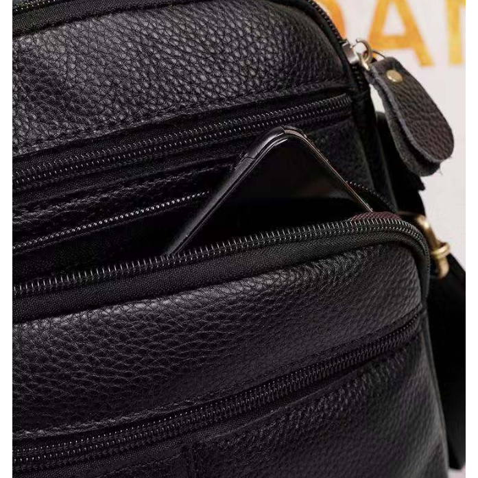กระเป๋าสะพายข้าง Messenger Bag  หนังแท้ 100%     พร้อมส่ง !!  รุ่นSPB01