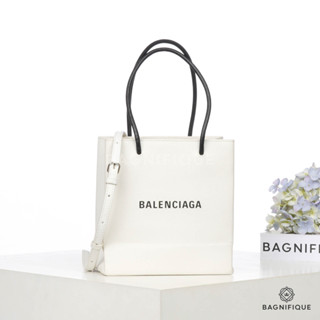 BALENCIAGA SHOPPING TOTE XXS WHITE CALF SHW