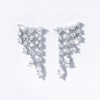 SWAN - Multishape Dangling Earring ต่างหูเงินแท้ ต่างหูระย้า ฝังเพชรคิวบิกเซอร์โคเนีย cubic zirconia