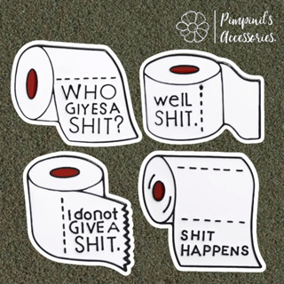 🇹🇭 พร้อมส่ง : เข็มกลัดเซ็ทม้วนกระดาษทิชชู่ “SH*T HAPPENS” | “SH*T HAPPENS” Tissue Paper Roll Enamel Brooch Pin Set.