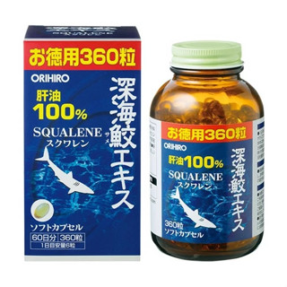 **พร้อมส่ง ** หมดอายุ 2025-10 ** ORIHIRO SQUALENE น้ำมันตับปลาฉลามน้ำลึก 99.6% บรรจุ 360 แคปซูล