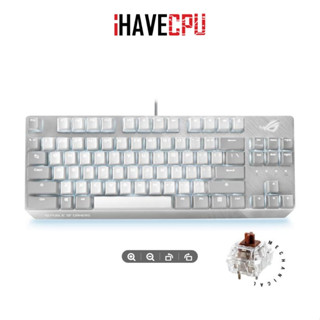 iHAVECPU KEYBOARD (คีย์บอร์ด) ASUS ROG STRIX SCOPE NX TKL MOONLIGHT (WHITE) (ROG NX BROWN) (RGB LED) (EN/TH)