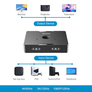 ⚡ส่งจาก กทม⚡Jasoz Bi-Directional HDMI Switcher เชื่อมได้ทั้งสองทาง รองรับการใช้งานออฟฟิศและการเล่นเกมส์