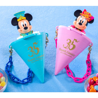 Tokyo Disneyland : Mickey and Minnie mini snack cases - 35th anniversary celebration - งานแท้ มือสอง มีของตามภาพ