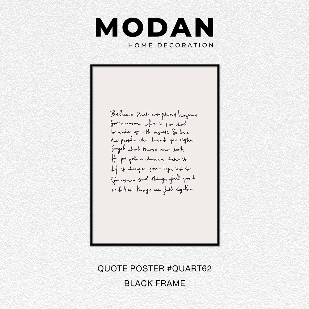 ⚡ พร้อมจำหน่าย ⚡ MODAN ภาพตกแต่งบ้านสไตล์โมเดิร์น QUOTE POSTER ART รหัส QUART62