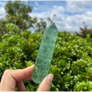 1PC Natural Green Flourite Tower / Top Quality / Helps balancing, clearing energy blocks, organising thoughts and ideas.