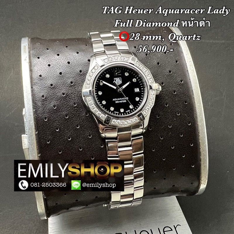 TAG Heuer Aquaracer Lady Full Diamond หน้าดำ (TAG มือ 2 ของแท้)