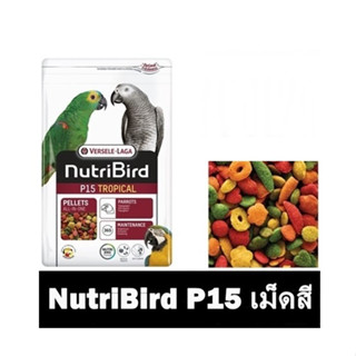 NutriBird P15 เม็ดสี อาหารนก แอฟกันเกร์ มาคอร์ อีเล็คตรัส แบ่งขาย 1 KG.