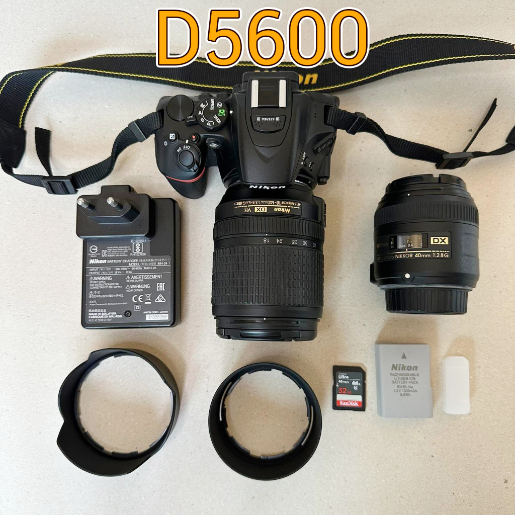 กล้อง Nikon D5600 มือสอง พร้อม 2 เลนส์ และพร้อมอุปกรณ์เสริม กล้อง nikon มือสอง มีกระเป๋าใส่ให้พร้อม