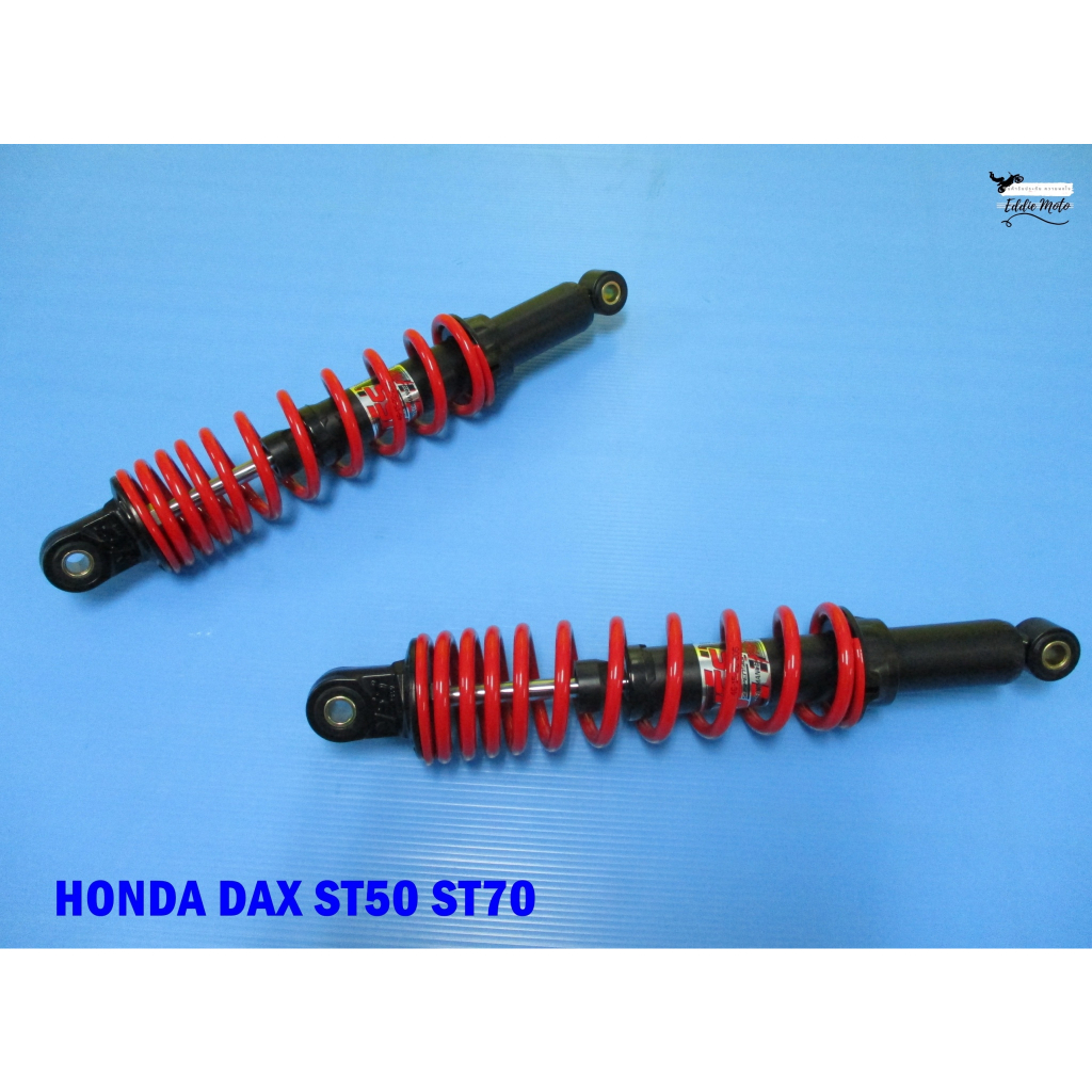 REAR SHOCK SET PAIR “BLACK-RED” Fit For HONDA DAX ST50 ST70 CHALY CR50 CR70 // โช๊คอัพ โช๊คหลัง กระบอกดำ สปริงแดง