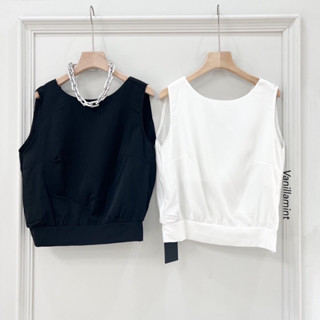 เสื้อแขนกุด ผ้าป้ายหลัง ทรงน่ารัก สีพื้นเรียบหรูดู แพงมากค่า แมตกับ กางเกง กระโปรงเริ่ดๆๆ
