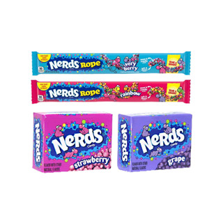 Nerds Rope Mini Box USA ทุกรส เยลลี่เชือกเคี้ยวหนึบ มีไส้ ยืดได้ ขนมนำเข้าอเมริกา (1 เส้น 26 กรัม) เนิร์ด Haribo nimm2