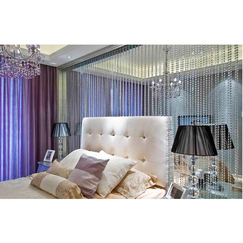 ม่านลูกปัดอะคริลิกขนาดยาว1เมตร/เส้นพร้อมส่งทันทีในไทย(มีจี้เพชร/ไม่มีจี้) - รูปที่ 2