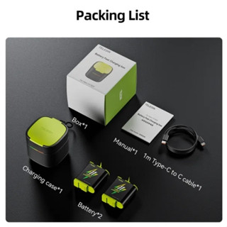 [ FCK-B11 ] Telesin Battery fast charging box พร้อม แบตเตอรี่2ก้อน สำหรับ 11/10/9