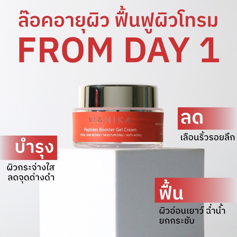 Wanika Peptides Booster Gel Cream (30g) วานิก้า ครีมล๊อคอายุผิว เติมร่องริ้วรอย ยกกระชับทันที ป้องกั