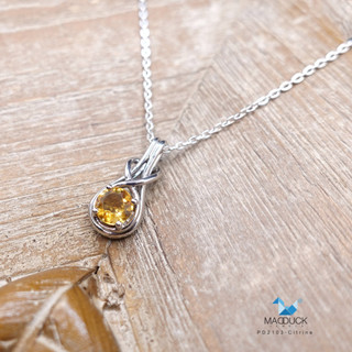 Madduckjewels จี้พลอยแท้ซิทริน (Citrine)  ตัวเรือนเงินแท้ ชุบโรเดียม PD2103CT