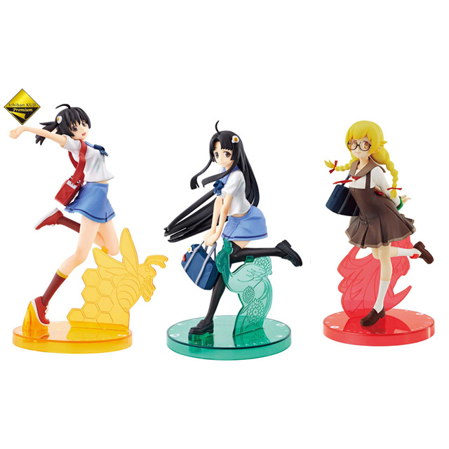 [ Figure แท้ ] #จับรางวัล Ichiban Kuji Premium Set Monogatari Series - Karen & Tsukihi & Shinobu [ B