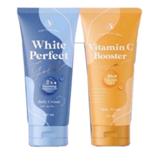 ชุดคู่ ไวท์เพอร์เฟค WHITE PERFECT โสมโกลด์ครีม และ VITAMIN C BOOSTER วิตามินซีบูสเตอร์เซรั่ม