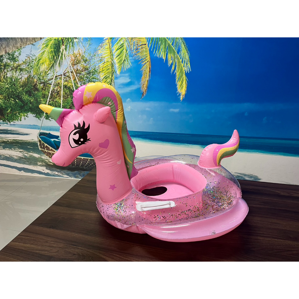 ห่วงยางขาสอดโพนี่วิ้งๆ ชมพู 95x75 Cm SY-A0850