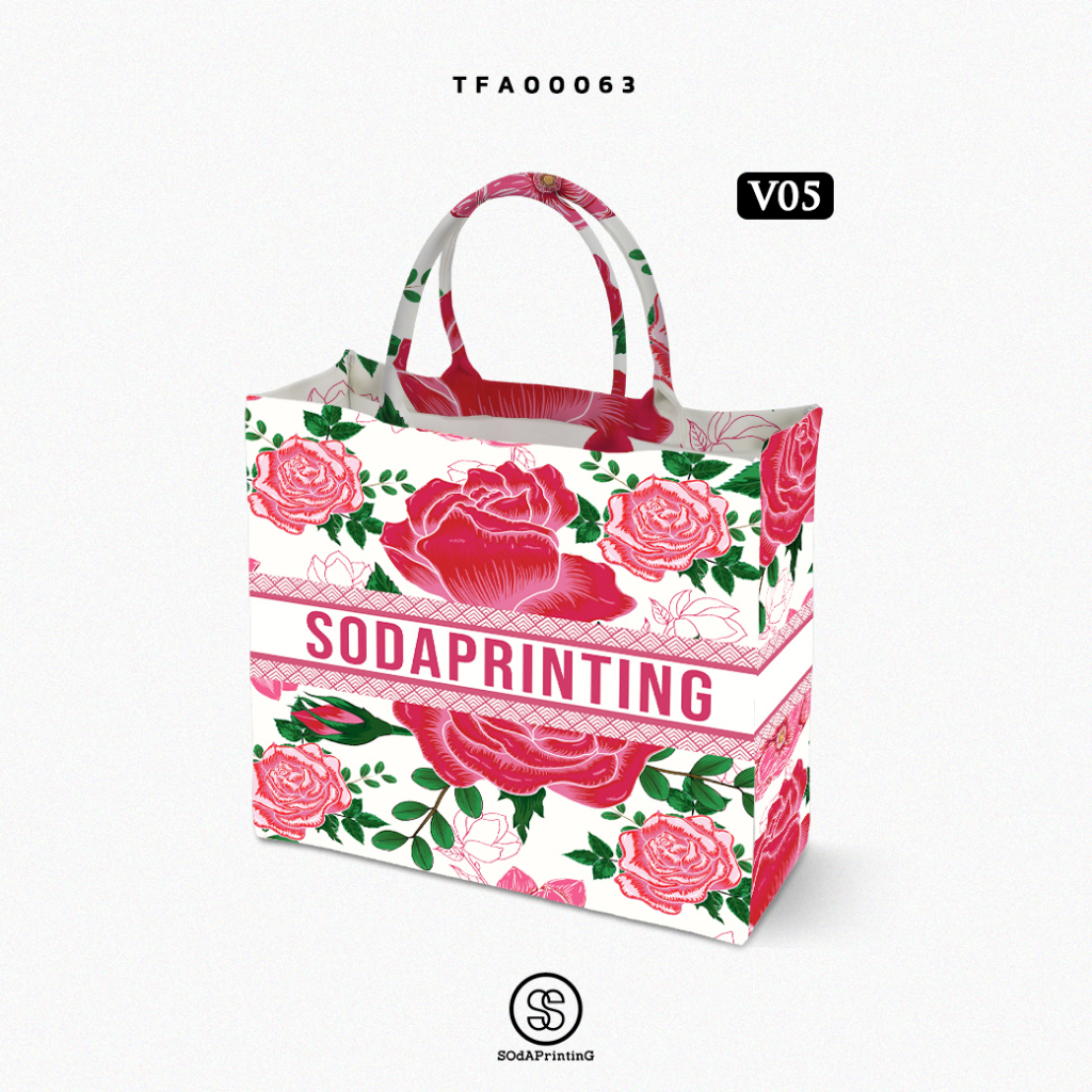 กระเป๋า Book Tote Bag Rosé Collection รหัส TFA00063 #ใส่ชื่อได้ #SOdAbag #SOdAPrintinG