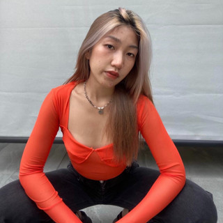 BLACKDOG BKK - Orange Nobra bodysuit - บอดี้สูทรุ่นโนบราสีส้มแขนยาว