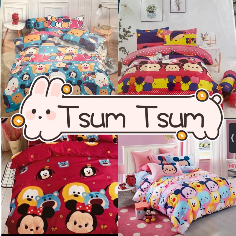 Tsum Tsum ชุดผ้าปูที่นอน.ผ้าปูที่นอน.เครื่องนอน.ผ้านวม 3.5/5/5.5/6