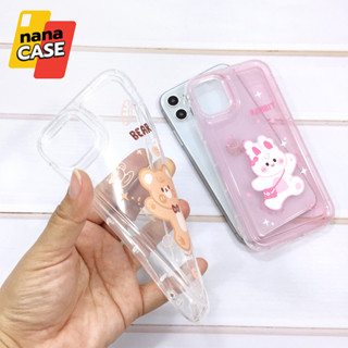 7+ 11 13 13 Pro Max 14 Pro 14 Pro Maxเคสนิ่มสีใสด้านหลังนูนมองเห็นตัวเครื่อง ขอบหนากันกระแทกได้เป็นอย่างดีลายน่ารัก